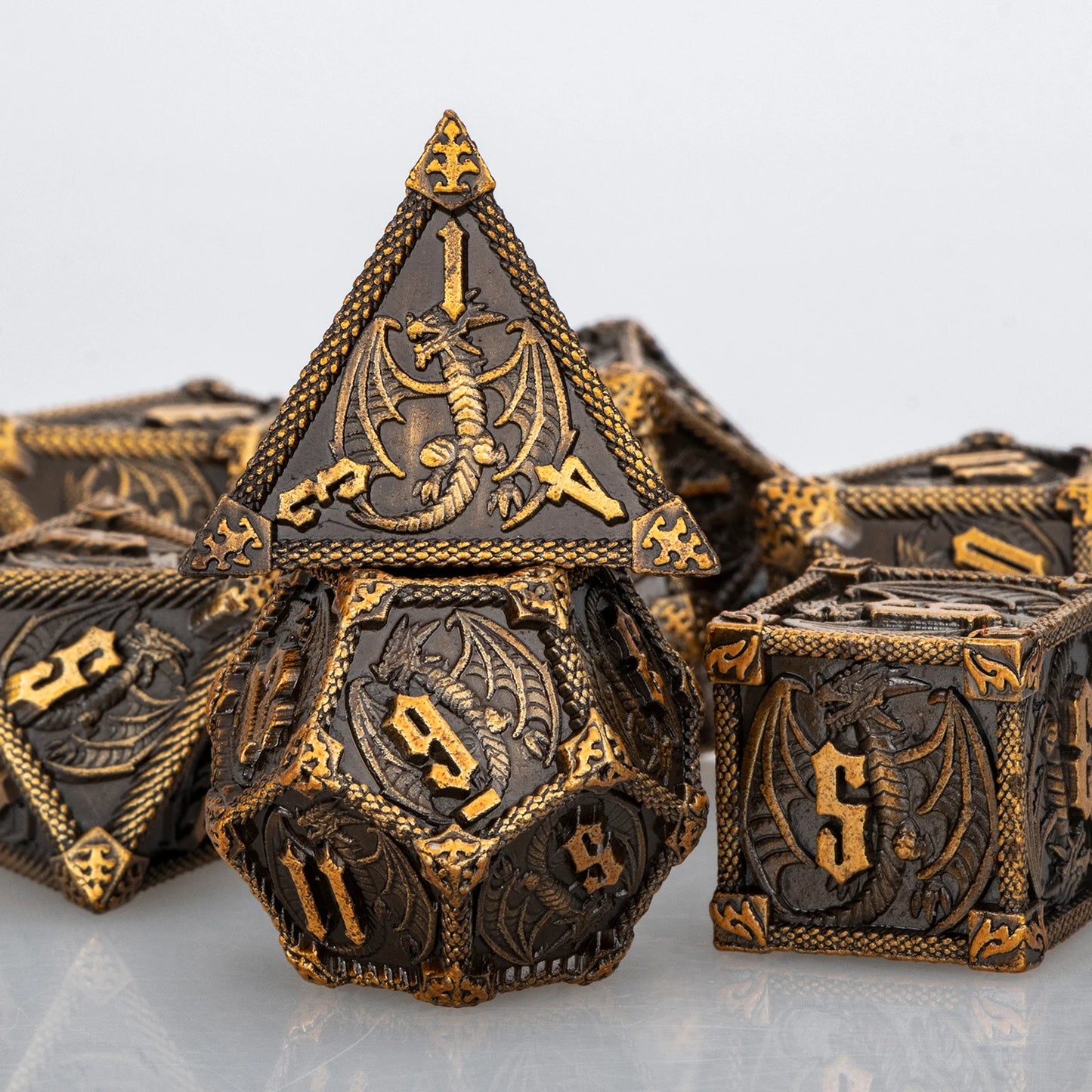 Ancient Dragon Metal Dice Set