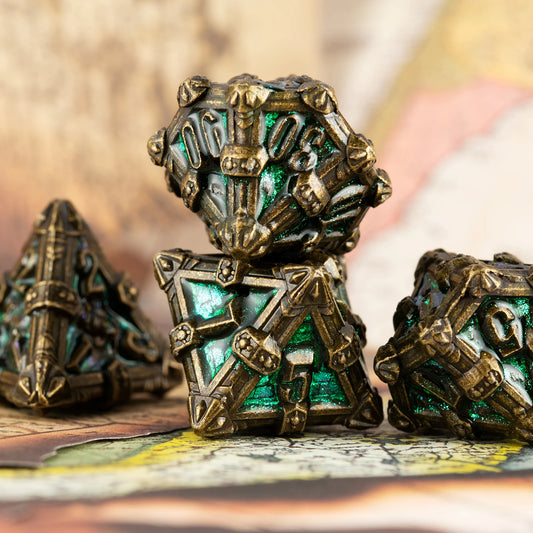 Skeletal Depths Metal Dice Set