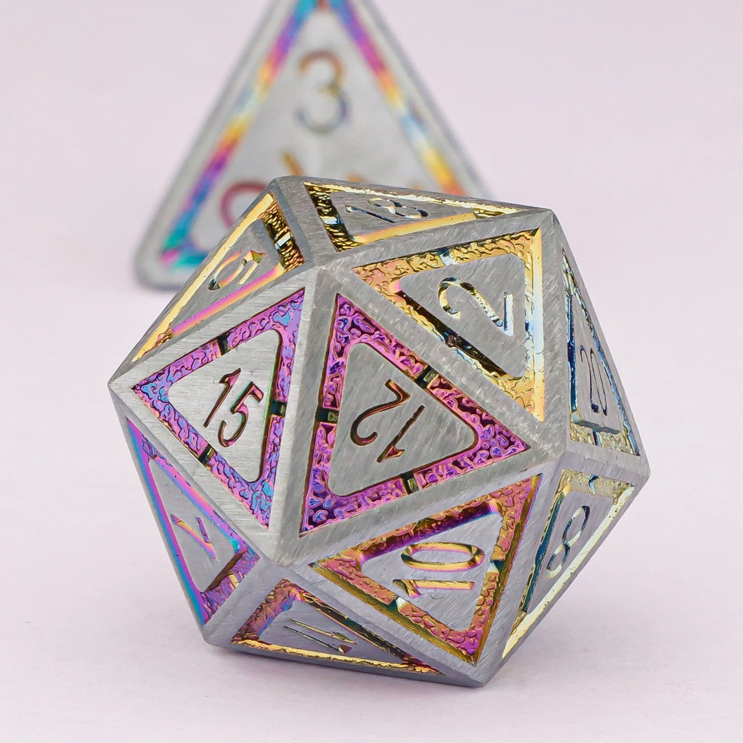 Rainbow Zinc Metal Dice Set